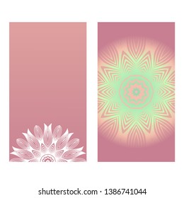 Two card with spring floral ornament. Vector illustration. For invitation.