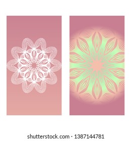 Two card with spring floral ornament. Vector illustration. For invitation.
