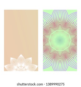 Two card with spring floral ornament. Vector illustration. For invitation.
