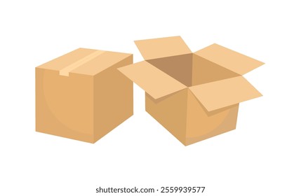 two cardboard cartons  vector design