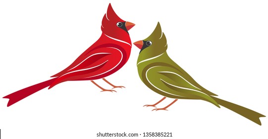 Two Cardinal Birds