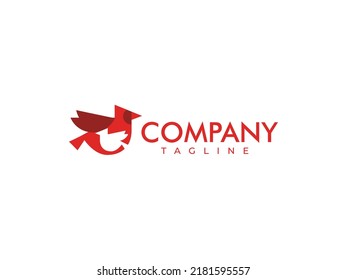 Two Cardinal Birds Bird Red Parent and Child Kid Parenting Logo Template Design Vector for Brand Company Business