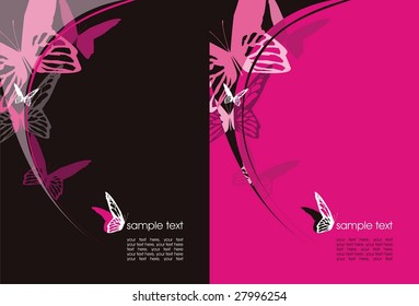 Two cards design with butterflies