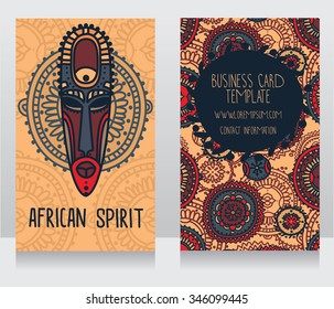 two cards in ethnic african style, vector illustration