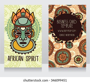 two cards in ethnic african style, vector illustration