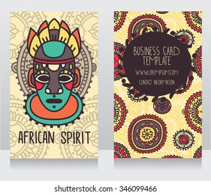 two cards in ethnic african style, vector illustration