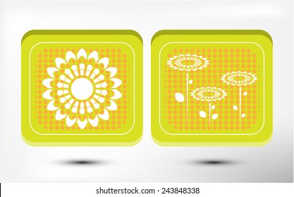 Two cards with white flowers on dotted background