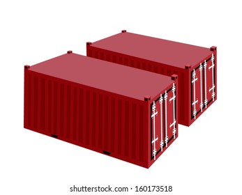 Two Cargo Containers or Freight Containers for Portable Storage, Overseas Shipping or Mobile Office. 