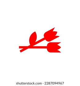 Two carnations symbol of mourning. Sign of Sorrow