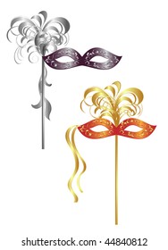 Two carnival masks. Vector-Illustration