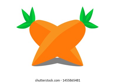 Two carrots crossed with shadows