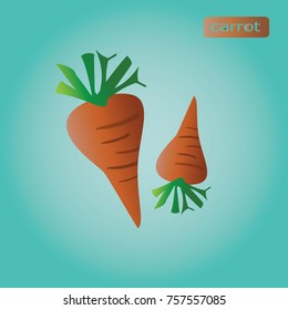 Two carrots floating on a blue background.