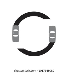 two cars in circle logo vector