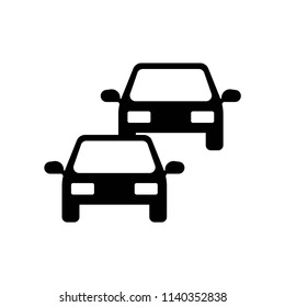 Two Cars in Line icon vector icon. Simple element illustration. Two Cars in Line symbol design. Can be used for web and mobile.