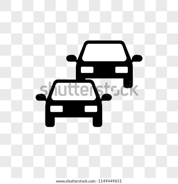 Two Cars in Line vector icon on transparent\
background, Two Cars in Line\
icon