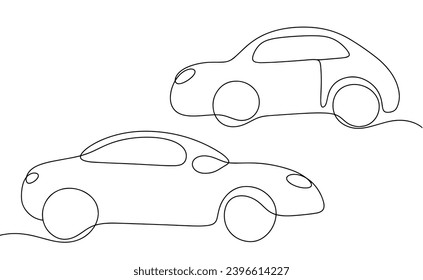 Two cars. World Automobile Day. Vector illustration. Images produced without the use of any form of AI software at any stage. 