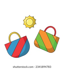 Two Cartoon Beach Summer Bags in color