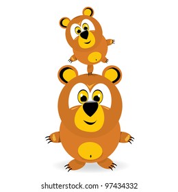 two cartoon bears. vector illustration. kids background.