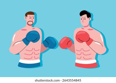 Duas Cartoon Boxers De Frente
