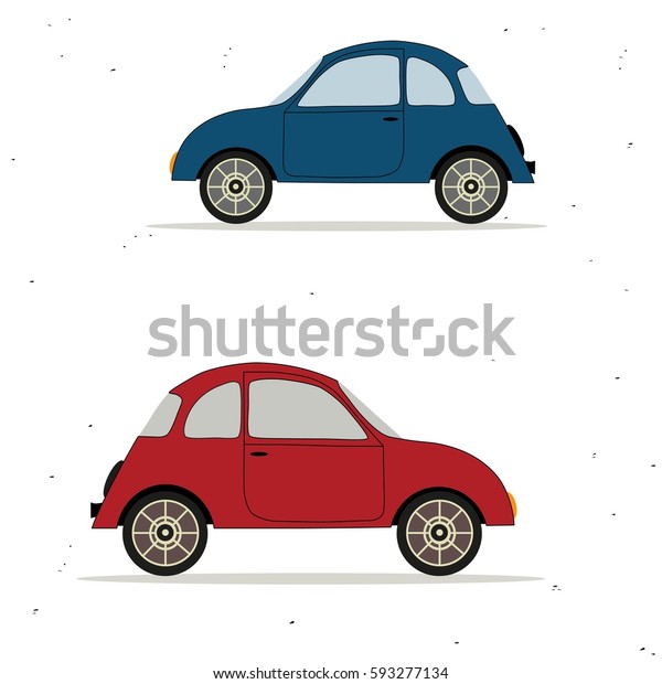 Two cartoon\
cars
