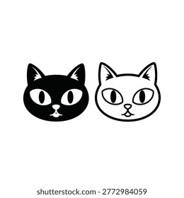 Two cartoon cat faces