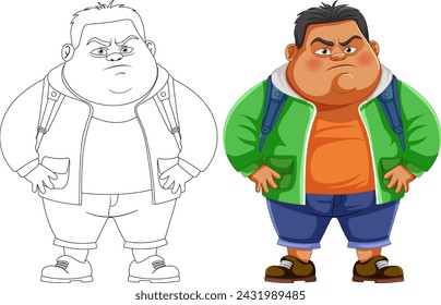 Two cartoon characters with displeased expressions.