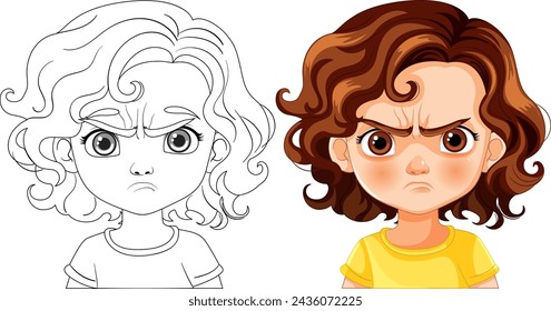 Two cartoon characters with frustrated facial expressions