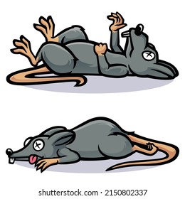 Two cartoon dead rats illustration