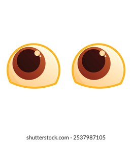 Two cartoon eyes staring with wide open pupils, a funny illustration for diverse concepts