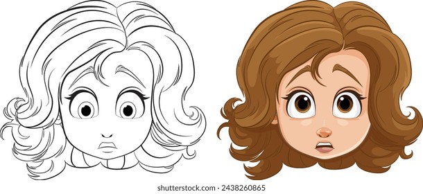 Two cartoon faces showing different emotions.