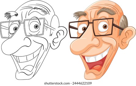 Two cartoon faces showing different emotions