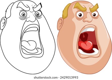 Two cartoon faces showing extreme expressions