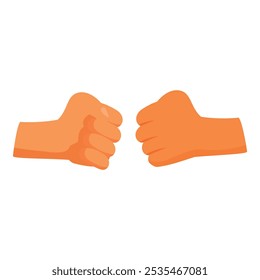 Two cartoon hands showing fists for fist bump