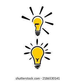 Two cartoon light bulb design illustration element