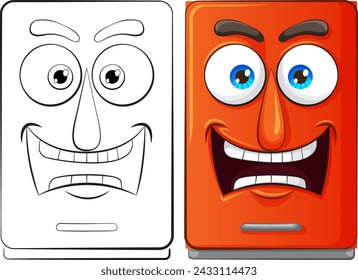 Two cartoon smartphones showing different expressions.