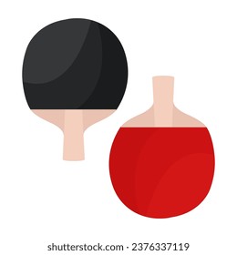 Dos raquetas de ping pong estilo caricatura. Equipamiento de ping-pong.
