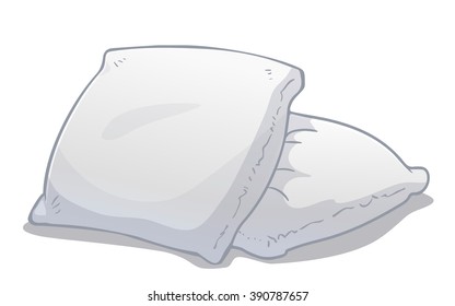 Two cartoon vector pillows 