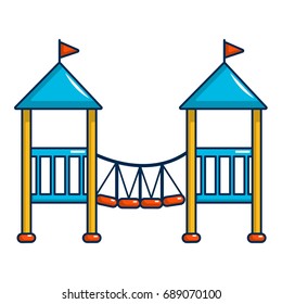 Two castle kid icon. Cartoon illustration of two castle kid vector icon for web design