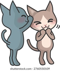 Two cat characters having a secret conversation
