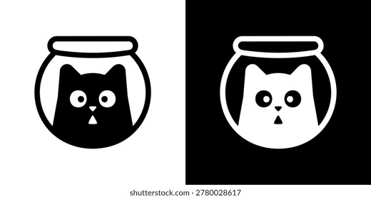 Two cat faces are