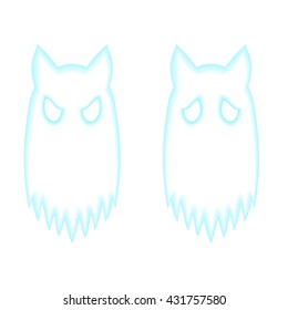 Two cat ghosts with different expression