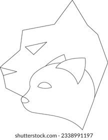 two cat heads looking