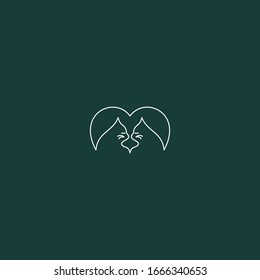 Two Cat logo Icon template design in Vector illustration 