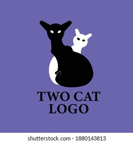 Logo de dos gatos para tu tienda de mascotas o marca