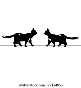 Two cat silhouettes