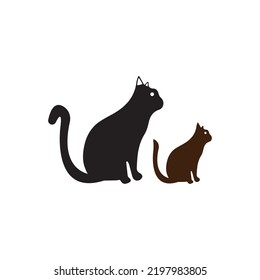 Two cat vector logo design 