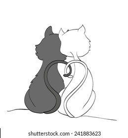 Two cats in an embrace