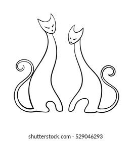 two cats isolated