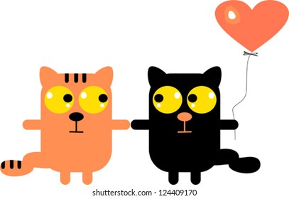 Two cats in love
