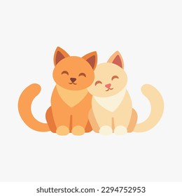 Two cats loving each other